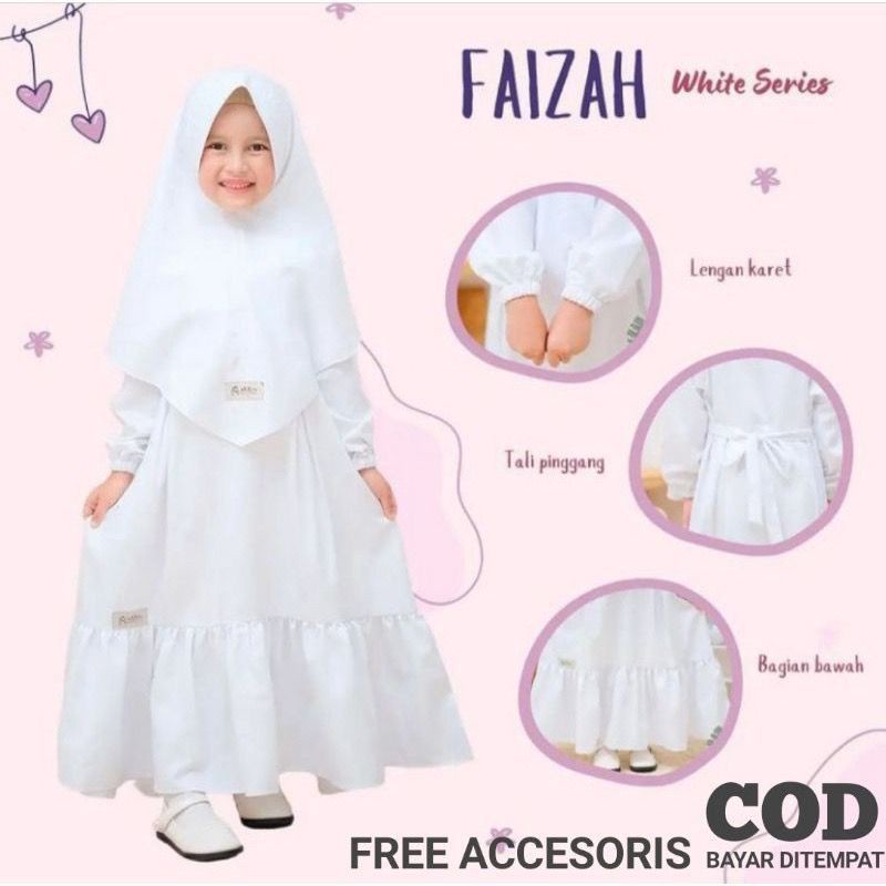 [HOT NEW] Gamis Anak Perempuan Gamis Anak Warna Putih Anak 1-10 Tahun Gamis Putih Manasik Haji Anak 