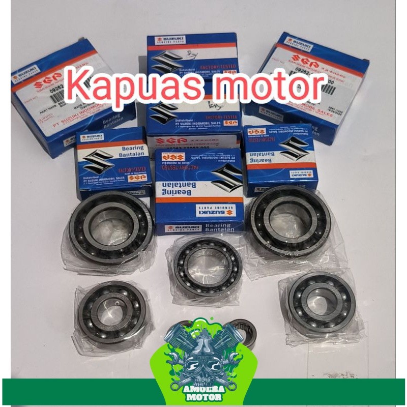 bearing mesin set kruk as rasio satria 2tak 2 tak hiu lumba lscm RK cool original sgp Suzuki