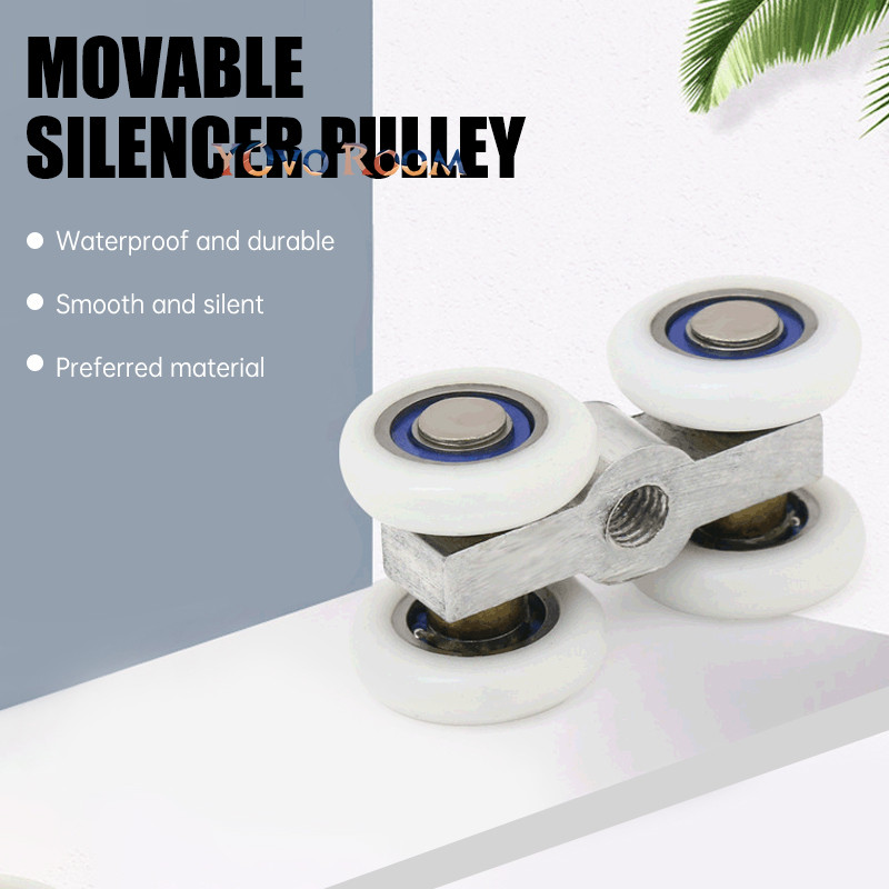 Roda Pintu Geser Kamar Mandi Pintu Kaca Jendela Pintu Geser Katrol Halus Tahan Aus YOvo