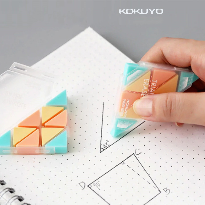 

KOKUYO Triangle Eraser Multi Pastel Cookie Color Erasers for Pencil Fine Art Drawing Sketch Japanese Stationery School A6879