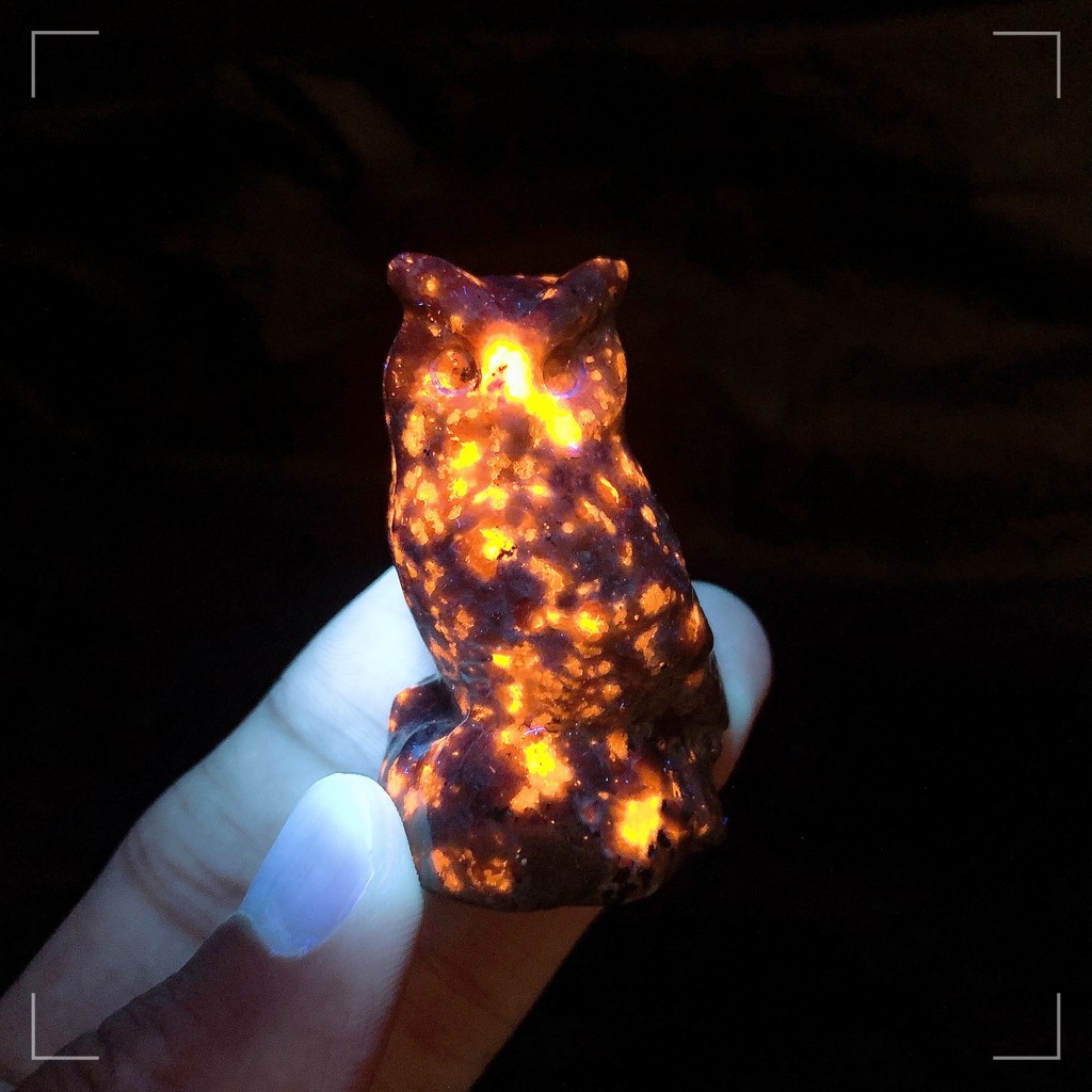 

50MM Yooperlite Owl Crystal Owl Statue flame Stone Quartz Crystal Reiki Healing Home Garden Decoration Desktop Decoration Gift