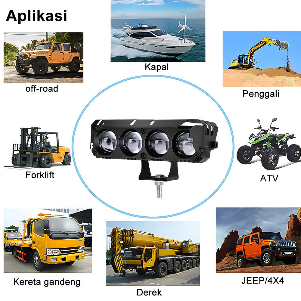 RB COD/FREE SAKLAR12V / 24V Lampu Sorot Tembak Mobil Lampu LED Tembak Sorot D3 SQL Lampu Tembak