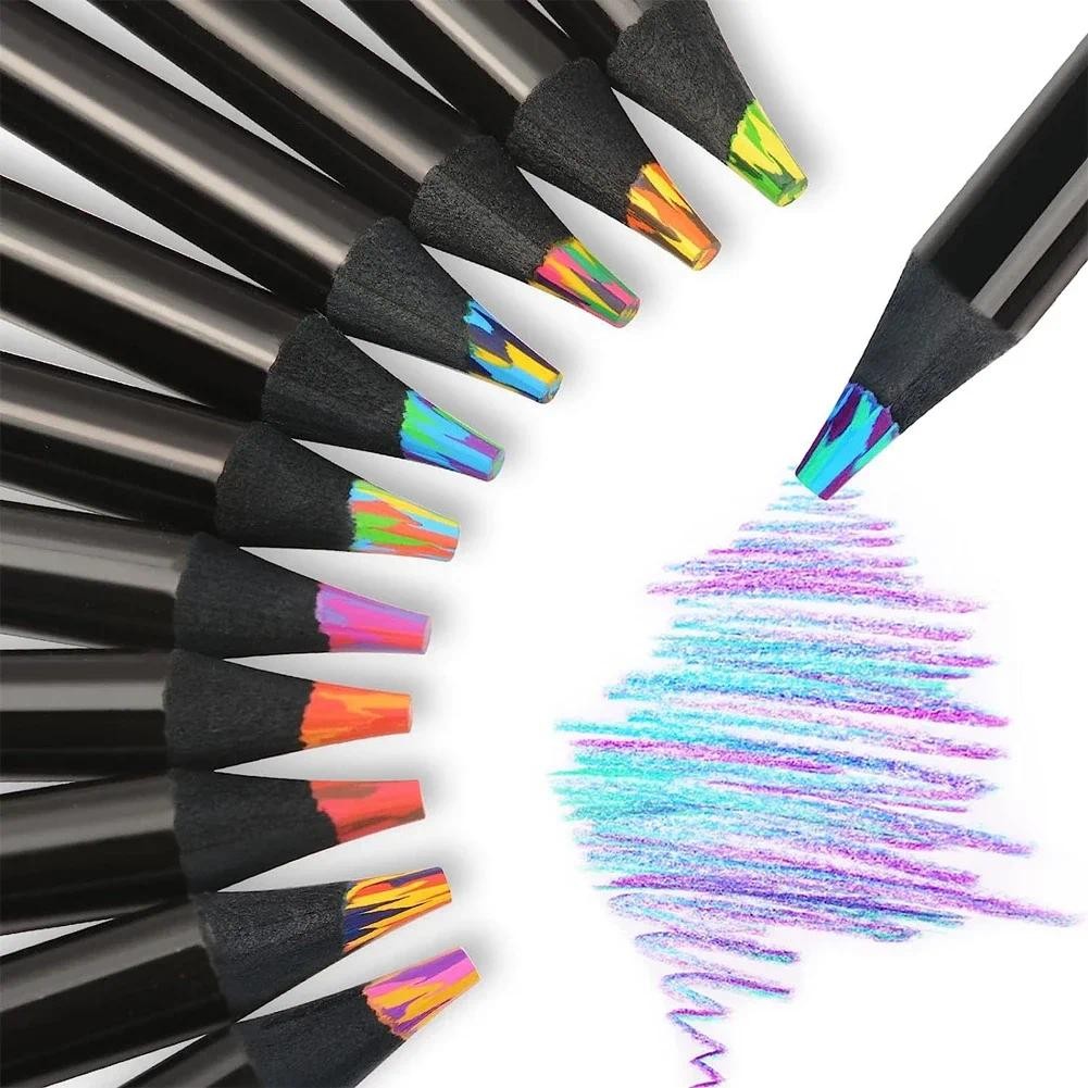 

Gradient Rainbow Pencils Sets Painting Crayon for Adults Multicolored Pencils Art Drawing Coloring Sketching Stationery Supplies