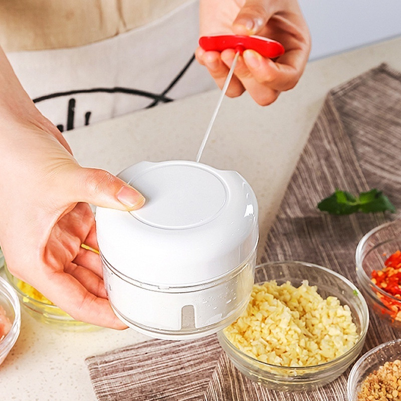 Blender Tarik Penghancur Bawang Cabe Daging Blender Tangan Mini Pencacah Bawang Cabe Sayur