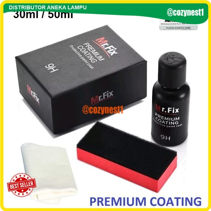 (GLT) Premium Nano Ceramic Coating 9H MrFix Mr.Fix Original Mr Fix Mobil - Mr.Fix Premium, 30ml