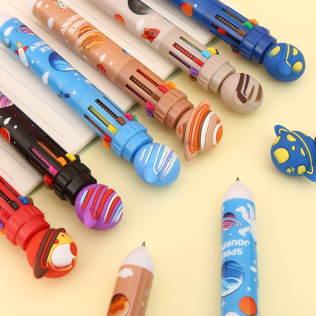 

VIRAL!! PULPEN GEL MEKANIK 10 WARNA TINTA BERBEDA MOTIF PLANET SATURN COLORFULL DAN KARTUN LAINNYA