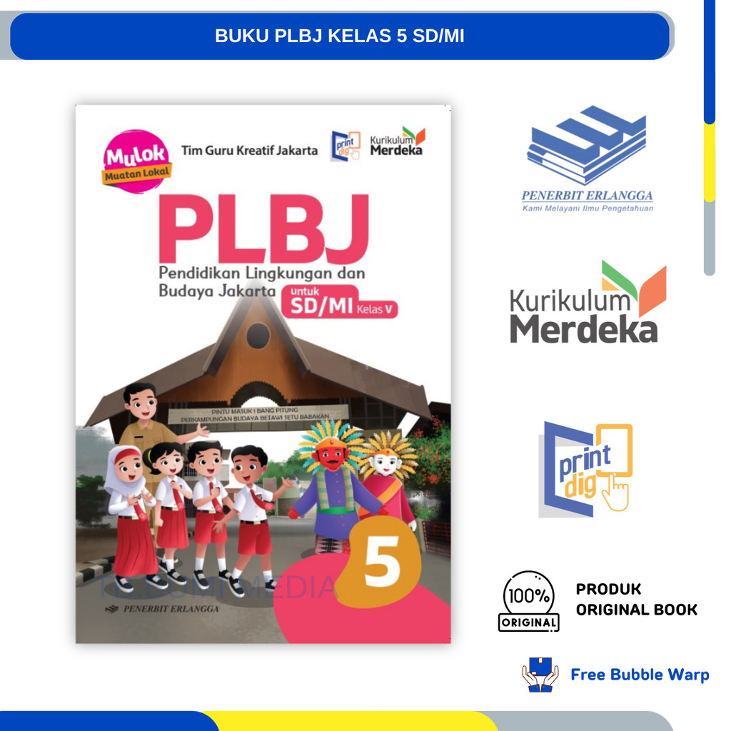 Buku PLBJ Anak Sekolah Kelas 5 SD Kurikulum Merdeka Penerbit Erlangga