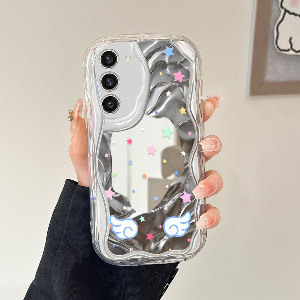Casing Cermin Ajaib Untuk For Compitable With Samsung S23+ S23 Plus 5G Stars Cute Cartoon Mirror Cer
