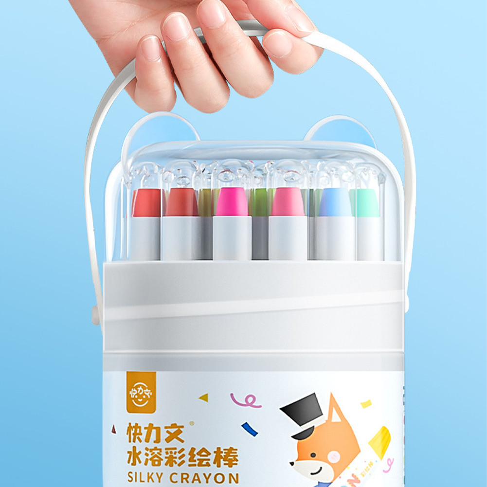 

Washable Silky Crayon 36 / 48 Warna Colorful Bucket / Utensil Anak-anak Crayon Warna