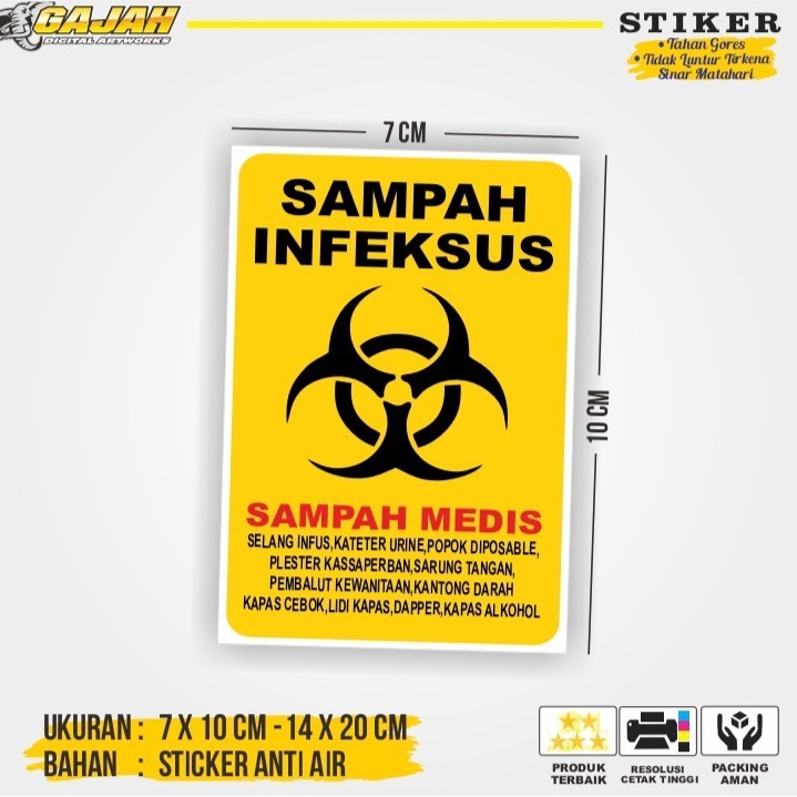 

Cetak Stiker label penanda jenis smpah / Stiker Label Sampah / Label Sampah Medis Non Medis Murah