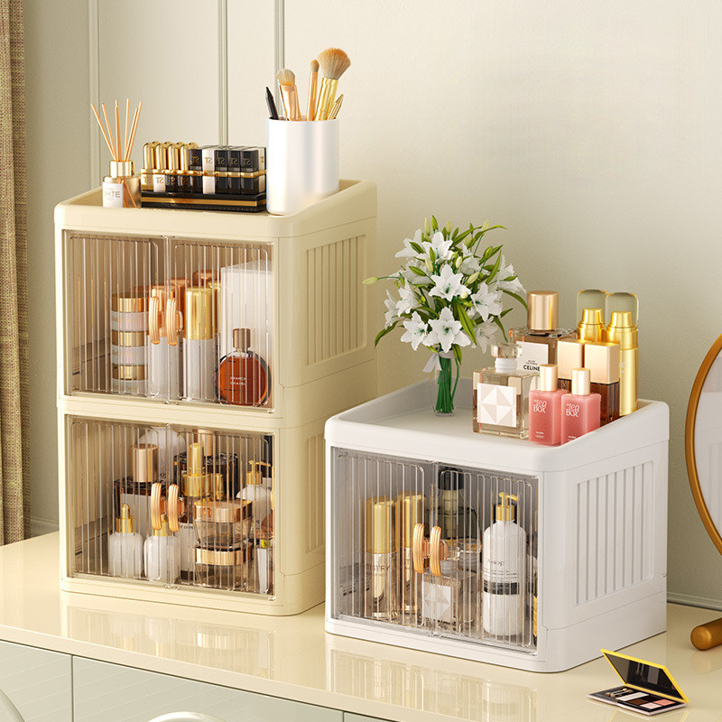 Rak Penyimpanan Kosmetik Tempat Make Up Skincare Susun Lipat Multifungsi Organizer Meja - BL002