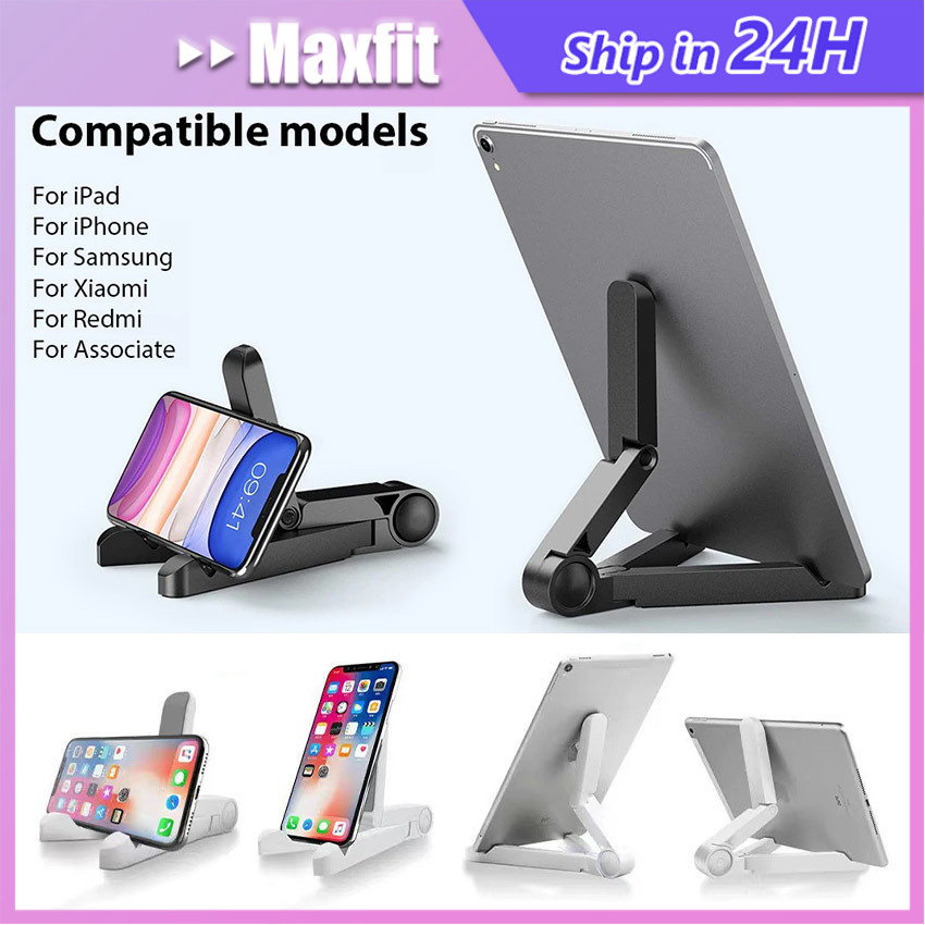 Dudukan Hp Stand Holder Hp Di Meja Lipat V Foldable Tablet Ipad Android Handphone Penyangga Serbagun