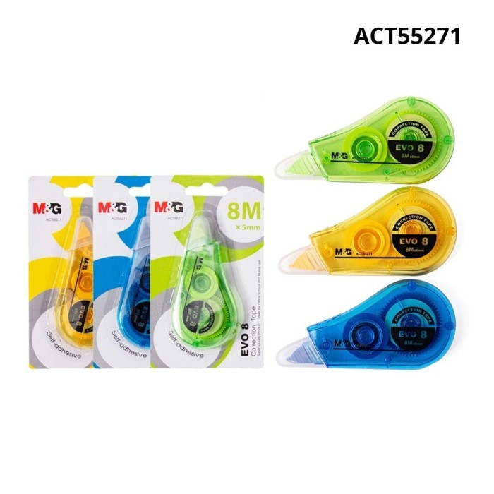 

Correction Tape M&G 8m x 5mm ACT55271 Tip Ex Kertas Evo 8 - ACT55271