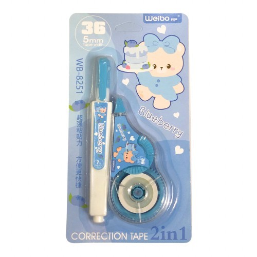 

Correction Tape 2in1 Weibo WB-8251 Bear Tipe-x Kertas Impor & Tipe-x Cair 2in1 Set Alat Tulis - 2in1 WB-8251
