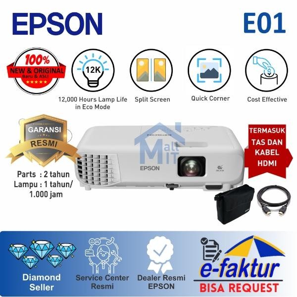 PROYEKTOR EPSON EB-E01 EBE01 EB E01 XGA pendamping EB-E500 EB E500 - E01