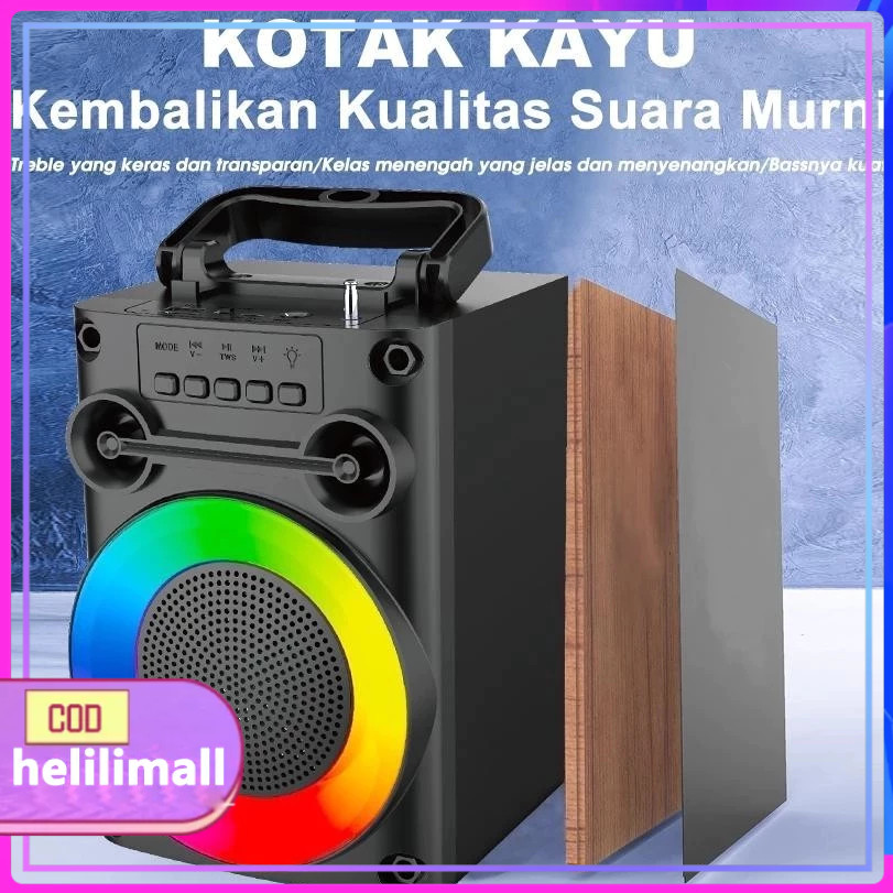 【PRO BASS】Speaker Bluetooth Karaoke Protable Super Bass Polytron Besar Original Mini Wireless Musik 