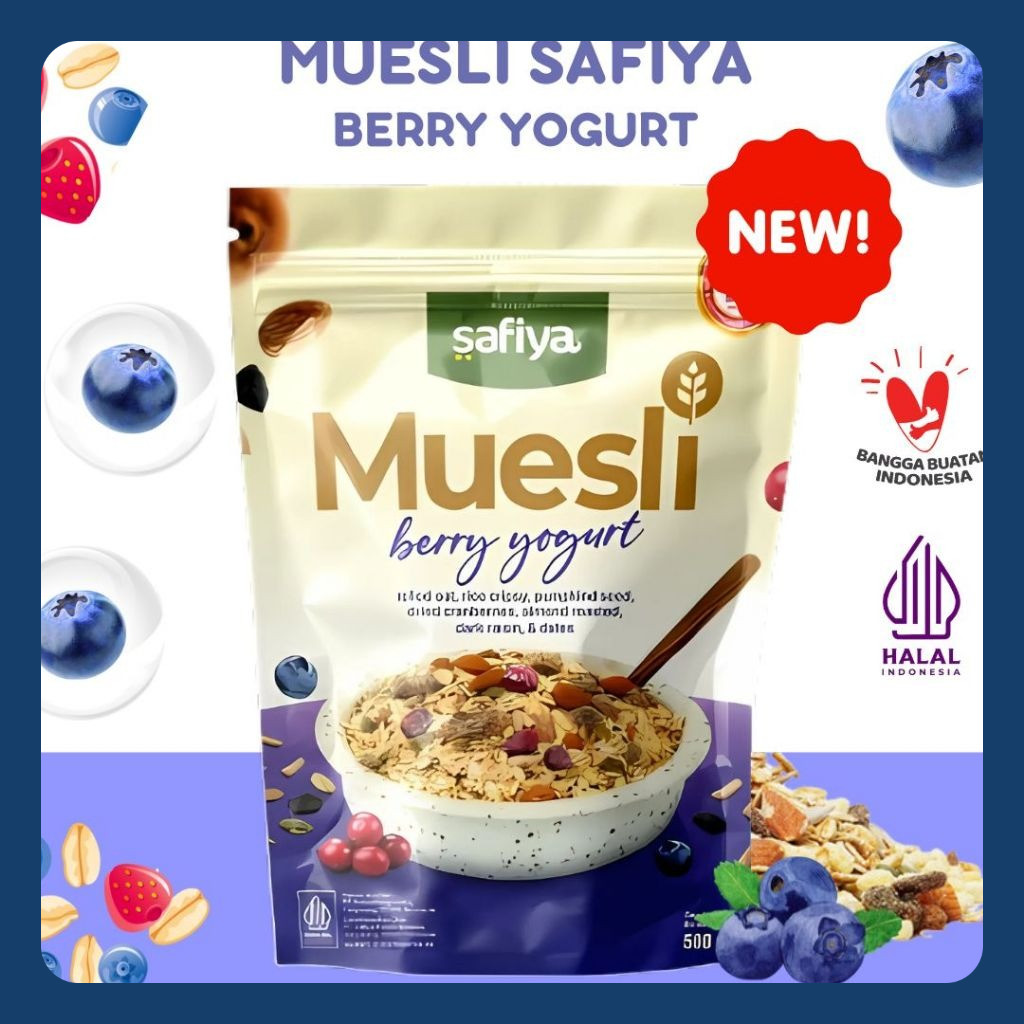 

Muesli Berry Yogurt Safiya 1 Kg Oatmeal Diet Fruity Taste Sereal Sehat