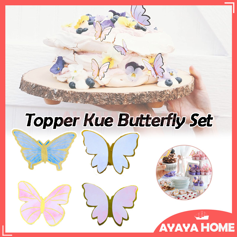 

Topper Kue Butterfly Set/40 Pcs Potongan Kupu-Kupu Puncak/ Dekorasi Kue Ulang Tahun