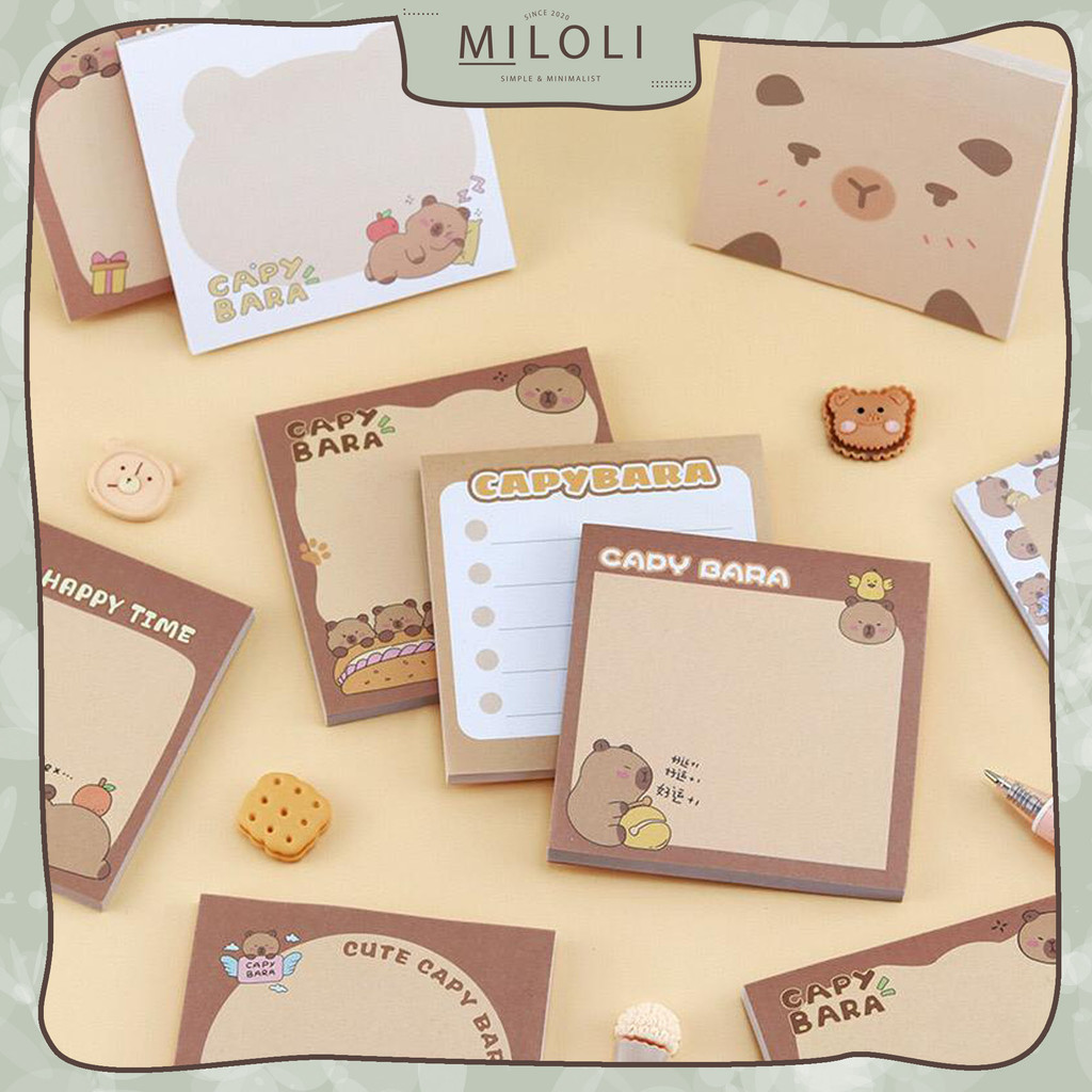 

[MILOLI] 50Lembar MEMO NOTES DAILY CUTE CAPYBARA Note Memo Diary Lucu Paper Notepad - C0080