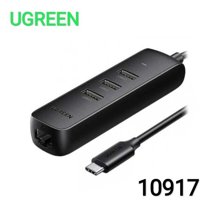 Ugreen Adapter Network Card Ethernet Type C to RJ45 for Samsung or Mac - LAN+USB 3.0-ABS