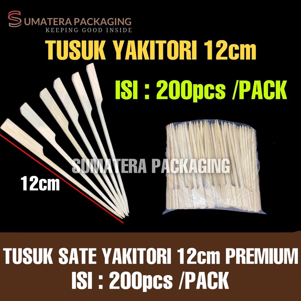 TUSUK SATE YAKITORI 12cm ISI 200 pcs TUSUK DAYUNG BENDERA MEDAN GROSIR