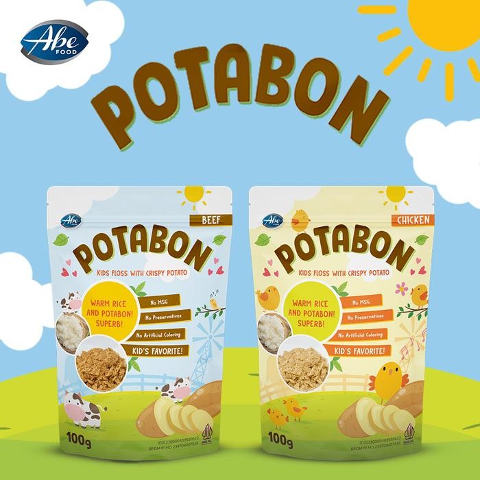 

Abe Food Potabon with Crispy Potato Bundle 2 pcs All Variant/Abon Anak/Abon Chicken/Abon Beef/Abon No MSG I Abon Ayam I Abon Sapi - 1 Chicken + 1 Beef [terlaris]