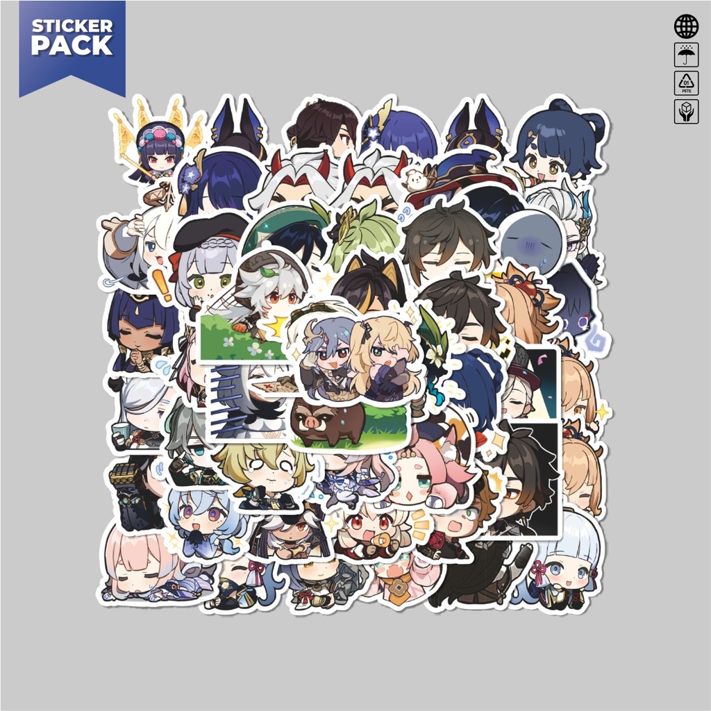 

[100PCS]Stiker Pack Stiker Anime Genshin Impact Versi 5 Aesthetic Vinyl Anti Air Dekorasi Sticker Laptop Buku Journal Koper Helm Casing HP Gitar Helm Skateboard
