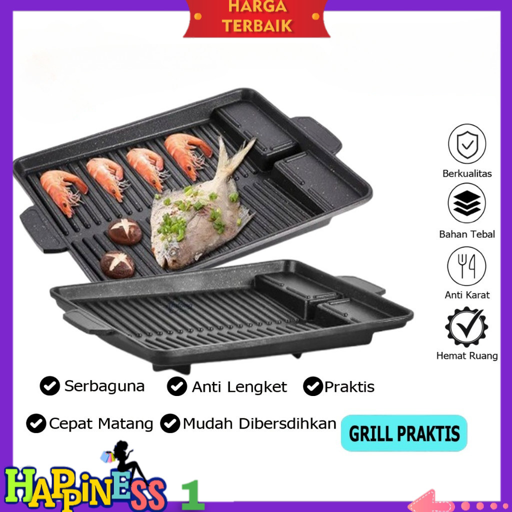 Grill Pan Yakiniku KOREAN BBQ Grill / panggangan KOREAN BBQ Grill Pan Anti Lengket