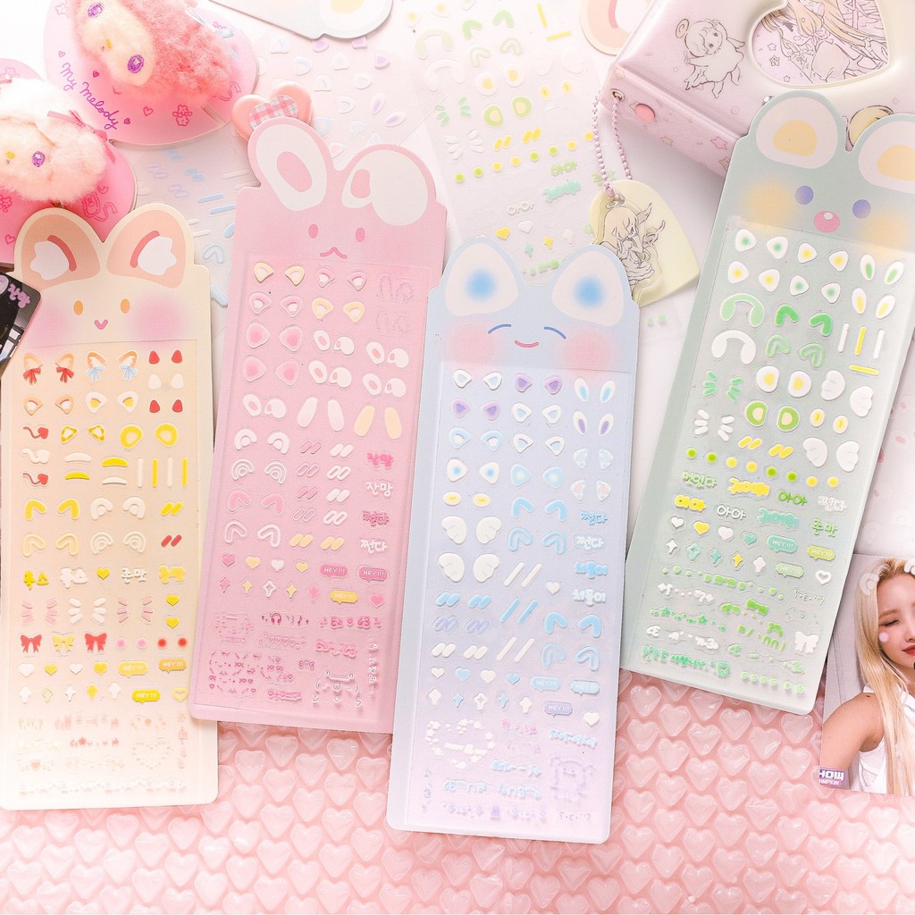 

New Deco Stickers Korean Journaling Y2k Stickers Set Cute Kawaii Sheet Aesthetic Stickers ETTZ04