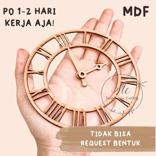 UKIRAN KAYU BENTUK JAM Angka/Romawi/Aksara Jawa Bahan MDF Chipboard Jam scrapbook | chipboard bentuk