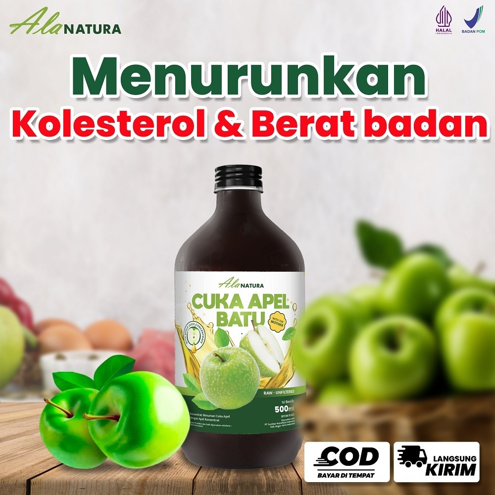 

Cuka Apel Hijau Batu Alanatura 500ml - Bantu Turunkan Kolesterol & Berat Badan Halal BPOM