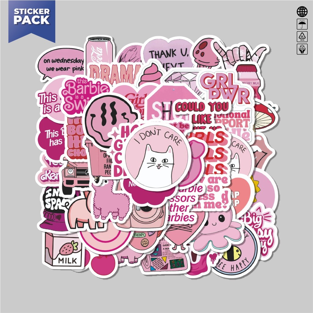 

[100PCS]Stiker Pack Stiker Pink Aesthetic Pinterest V2 Aesthetic Vinyl Anti Air Dekorasi Sticker Laptop Buku Journal Koper Helm Casing HP Gitar Helm Skateboard