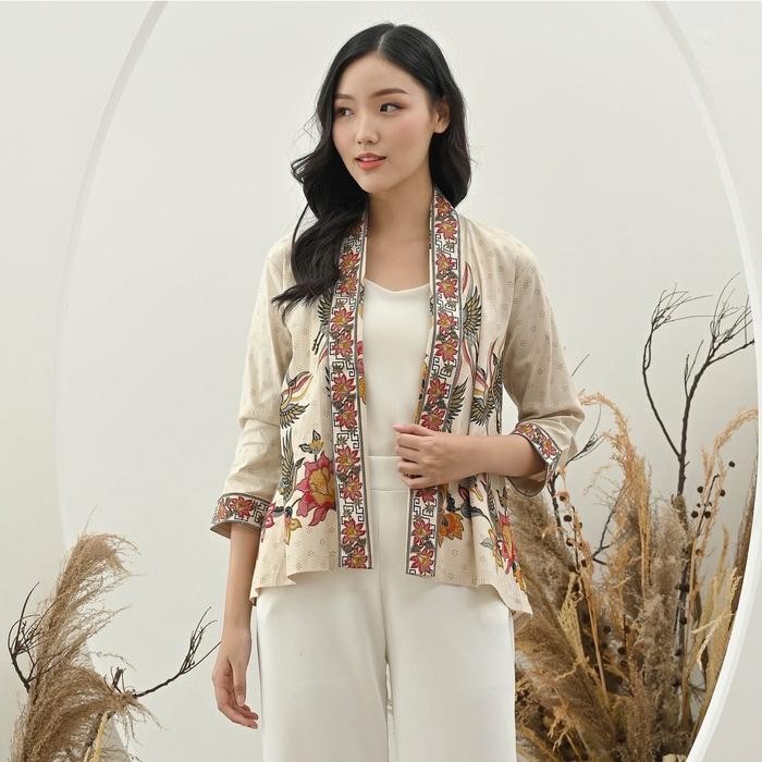 Outer Batik Wanita Modern - Blazer Batik Casual Formal - Atasan Batik Kantor Wanita Elegan