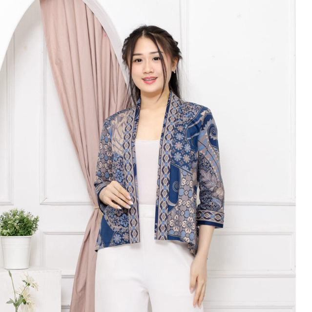 Outer Batik Wanita Modern - Blazer Batik Casual Formal - Atasan Batik Kantor Wanita Elegan