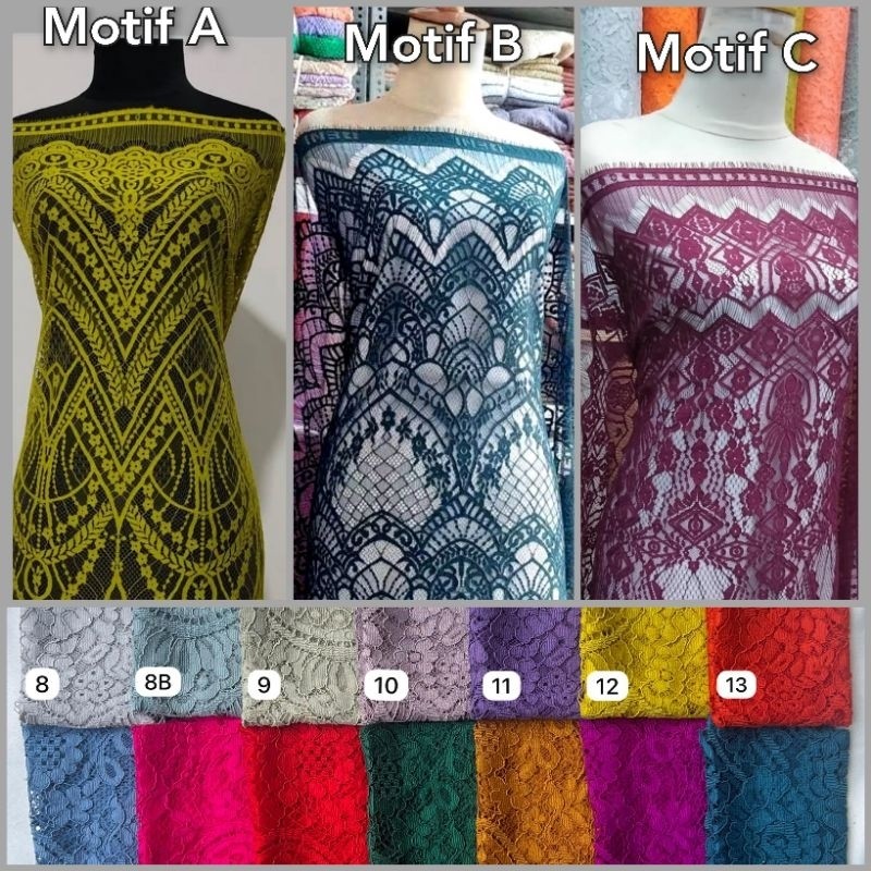 kain kebaya brokat semi prancis premium bahan kebaya