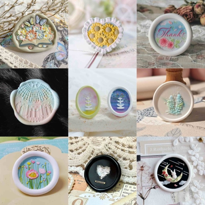 

New Lacquer Seal Summer Amusement Park Alien Relief Seal Head Encounter Swan Invitation Envelope Seal Copper Head Stamp Toy