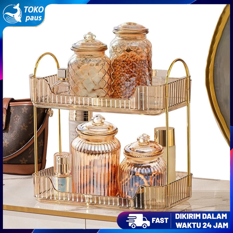 Rak Aqua Gelas Estetik Rak/ Aqua Gelas Estetik Mewah /Serbaguna Tempat Kosmetik Tempat
