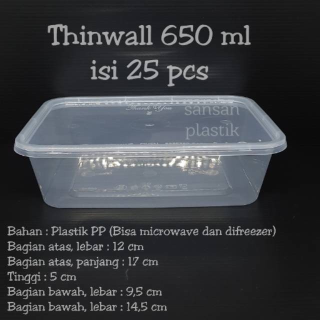 box plastik thinwall 650 ml pasar online makassar