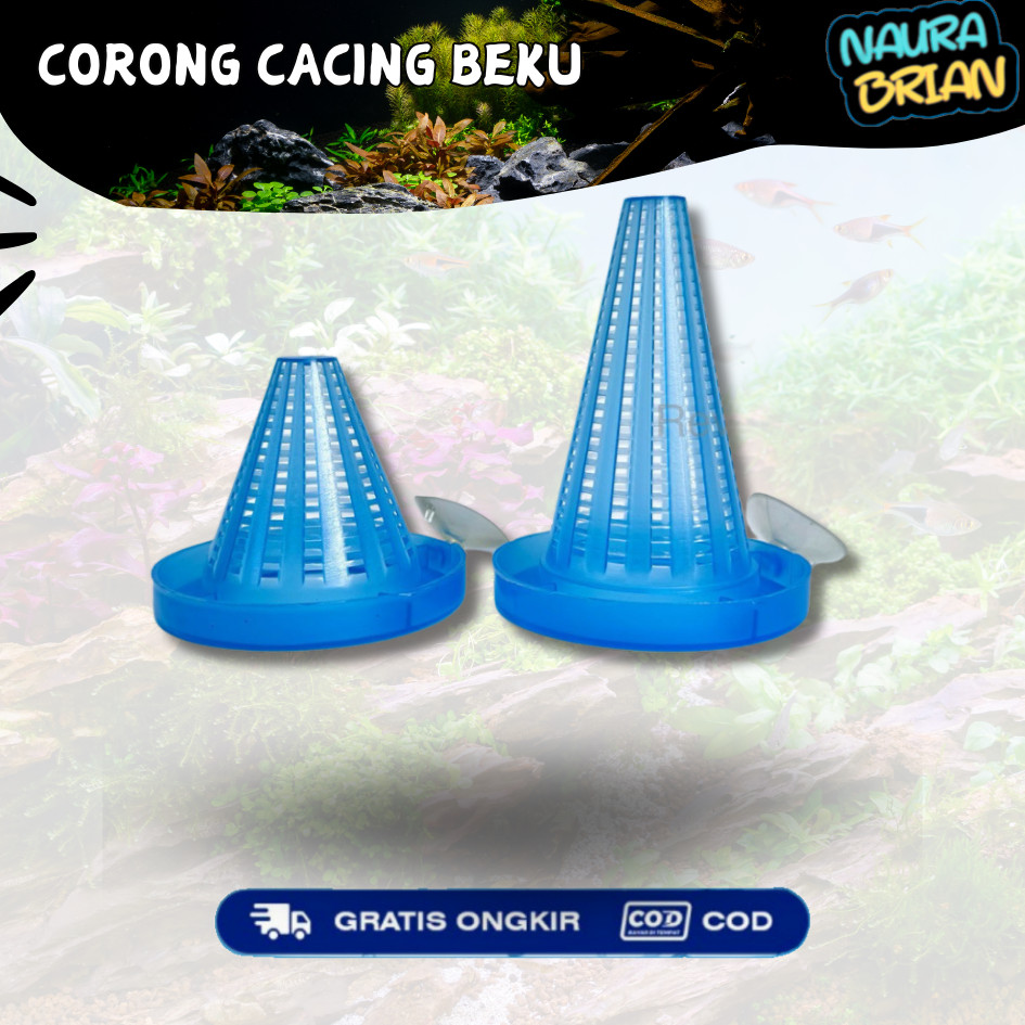 Corong Cacing darah beku cacing sutra tempat makan ikan hias chana cupang aquascape