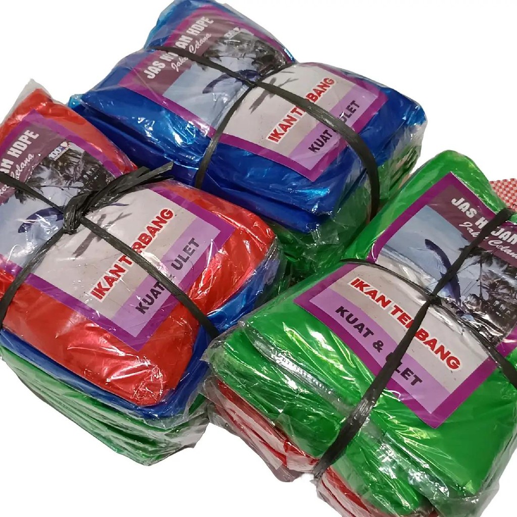 JAS HUJAN SETELAN / JAS HUJAN PLASTIK / JAS HUJAN ATAS BAWAH / JAS HUJAN PLASTIK HDPE LDPE 1 LUSIN