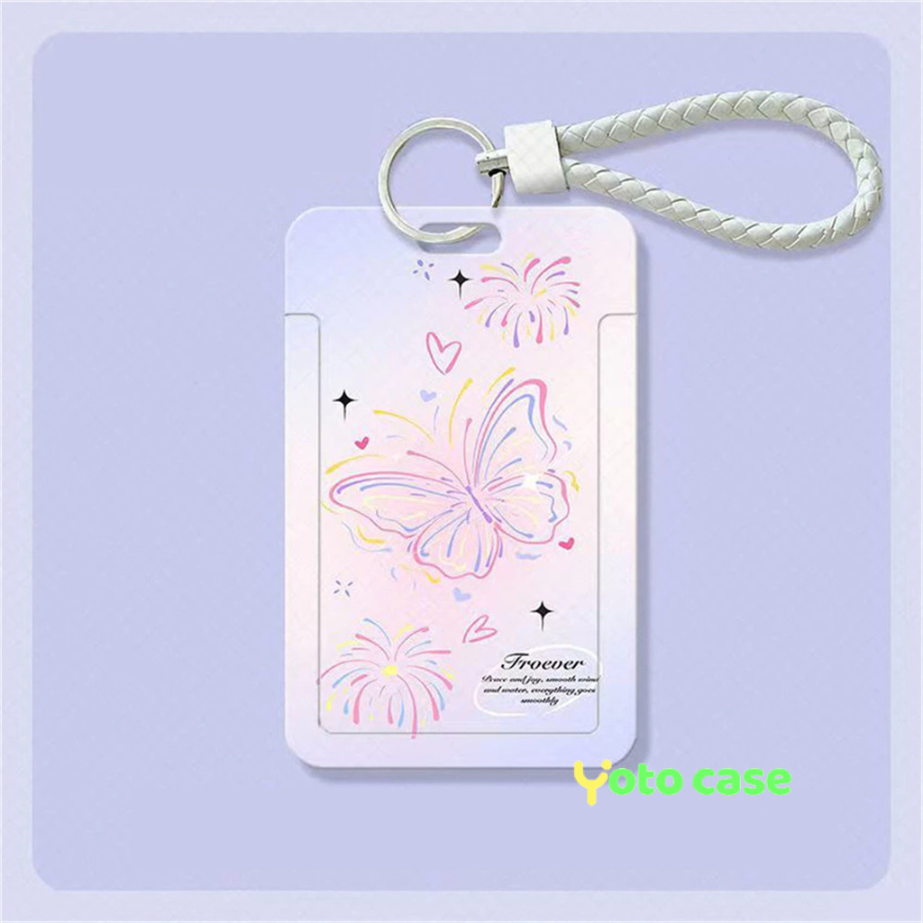 

Yotocase ID Card Holder Motif Kupu Kupu Merah Muda Biru Yang Bergaya Korea | Tempat Pelindung Kartu Nama Photocard Sekolah Kantor Photocard Photo Card