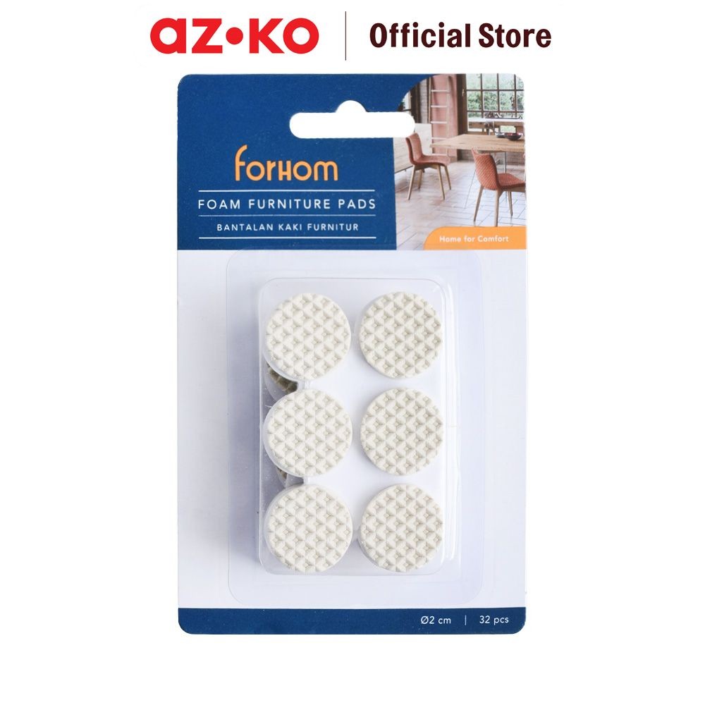 AZKO Forhom Set 32 Pcs Alas Kaki Meja Bulat 2x2 cm Glide Self-Adhesive Floor Protector Penyangga Kak