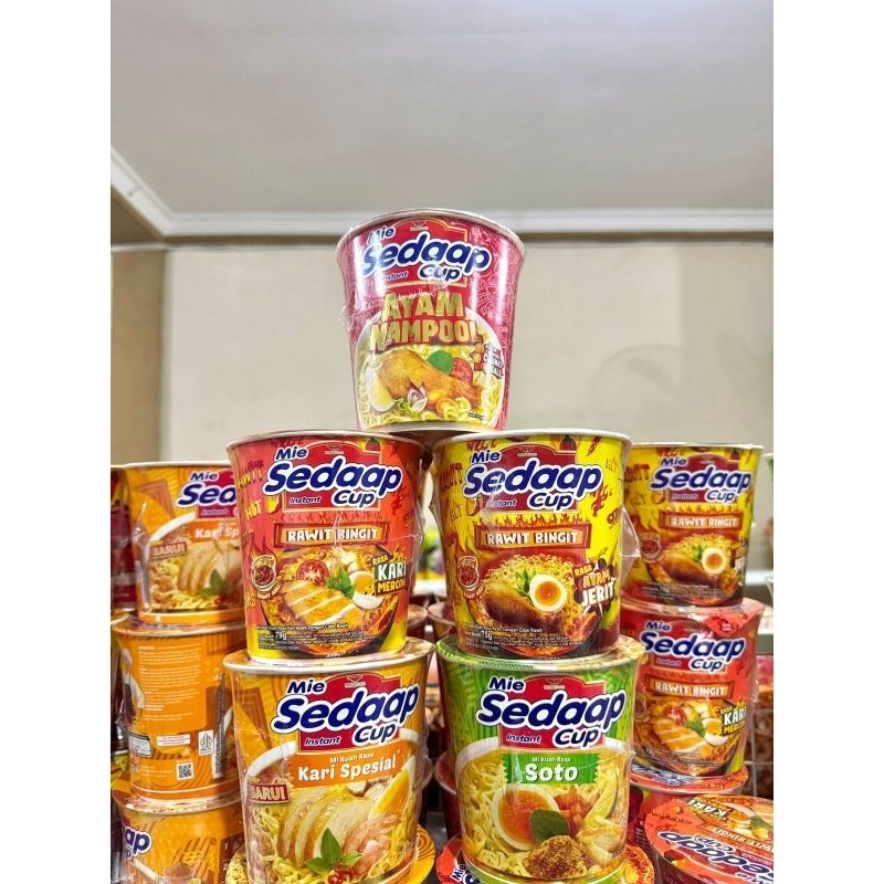 

Mie Sedap Cup 79 Gram Kartonan atau 1 DUS isi 12 Pcs