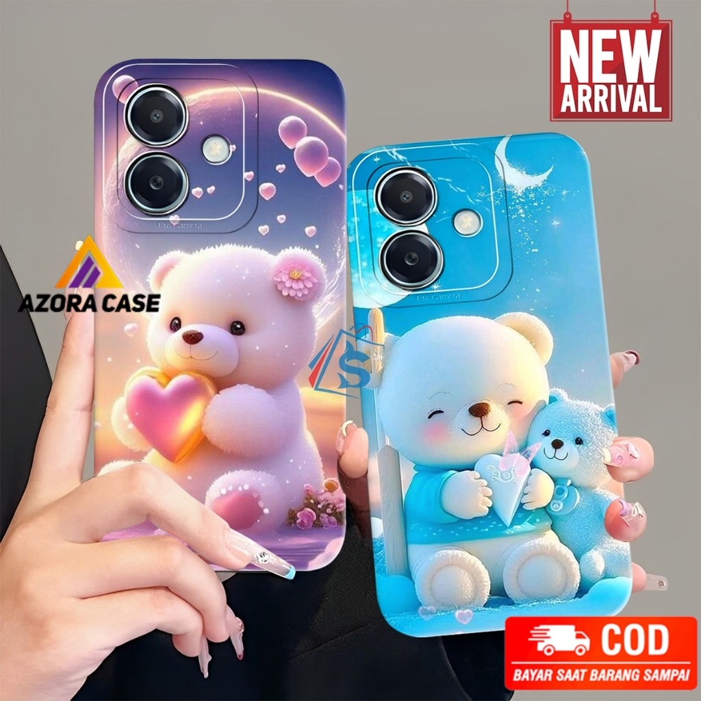 [SHARKCASE] Softcase OPPO A3X RENO 12F 12 12 PRO 11F A79 A98 A78 4G A78 5G Motif Bear Cute Kekinian 