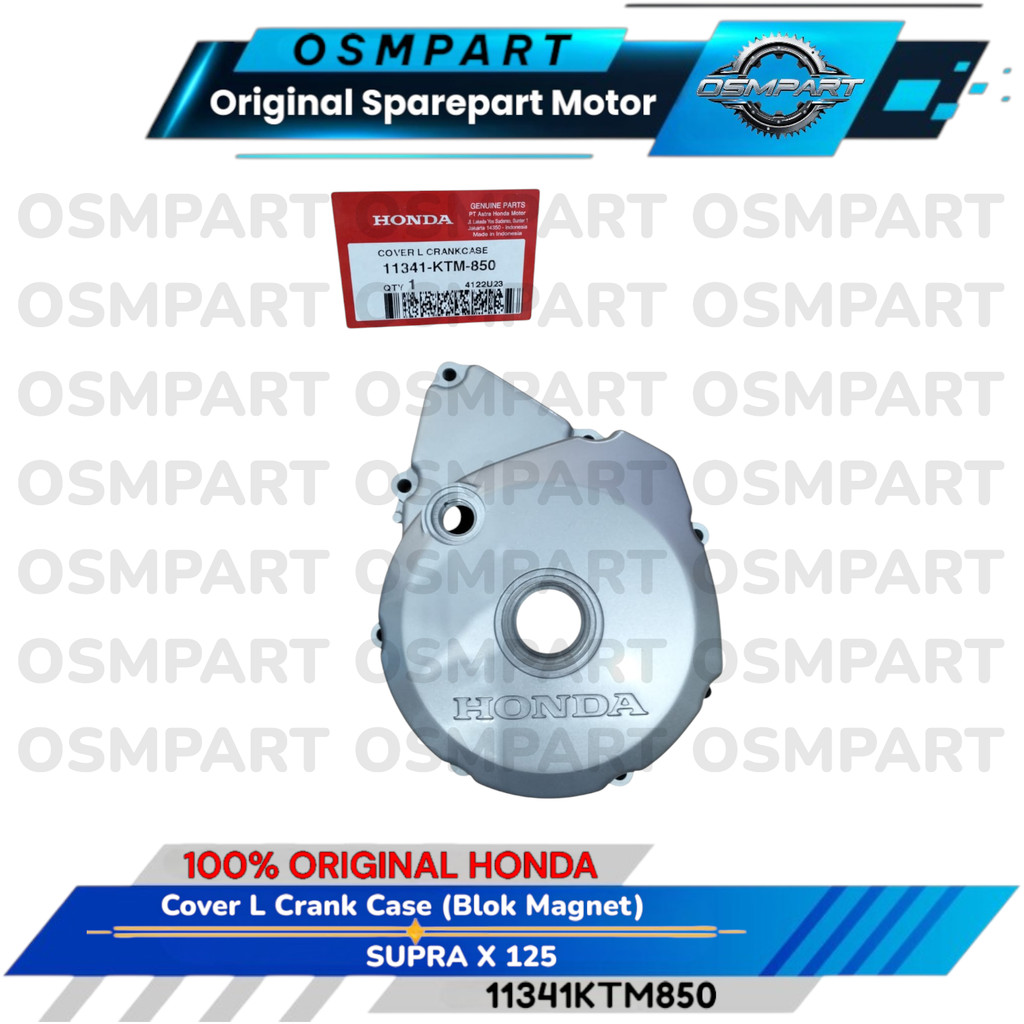 COVER CRANKCASE L BAK BLOK BLOCK MAGNIT MAGNET KIRI SUPRA X 125 FI HONDA 11341KTM850 ORIGINAL
