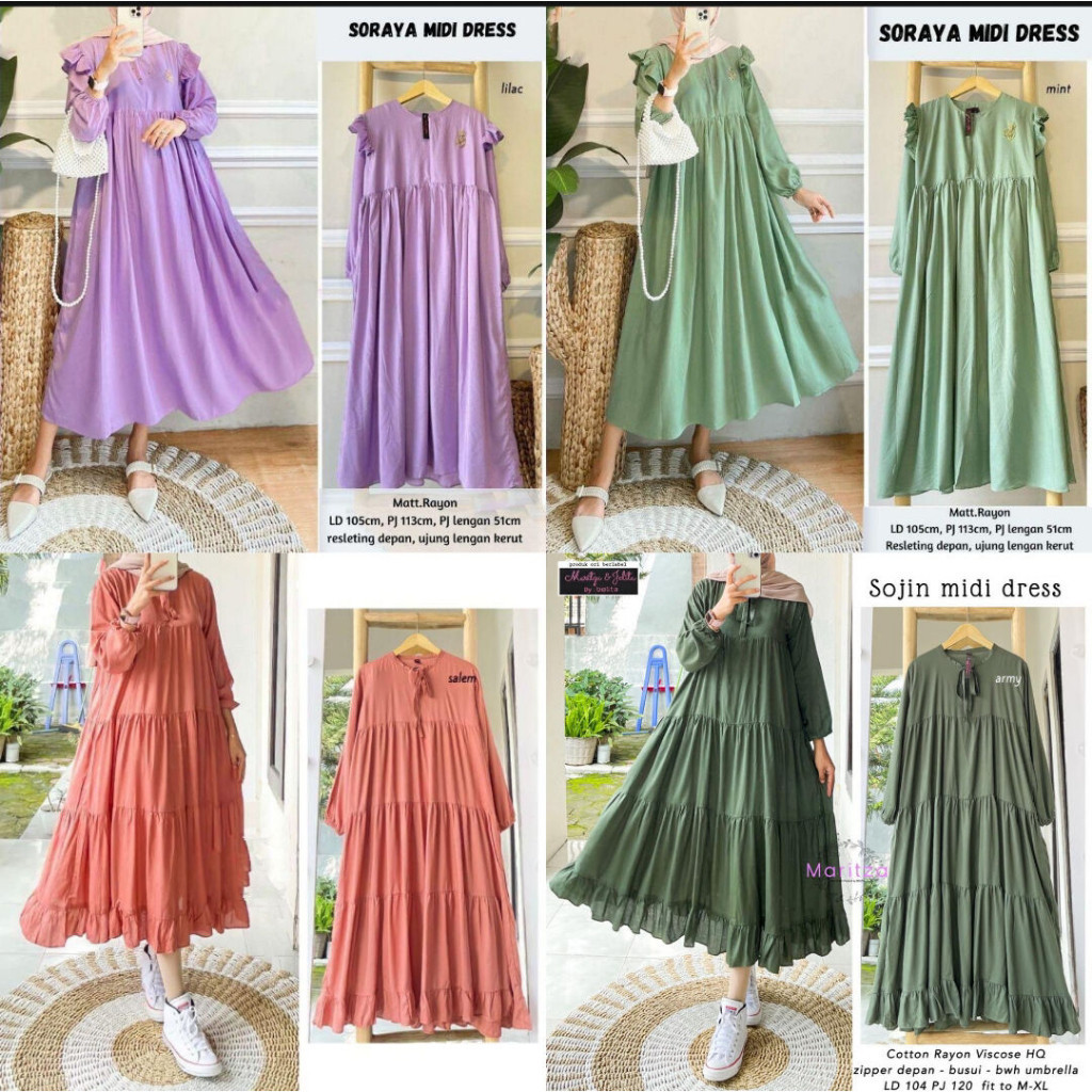 yp12j MUFASH - Gamis Katun Bordir Cantik Edlyn Maxy by Fashion Hijab Solo