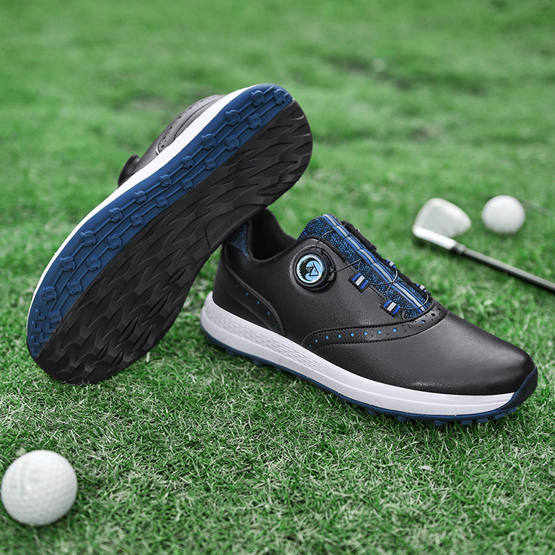 Men’s Golf Shoes Indoor Golf Training Shoes Breathable Leather Golf Sneakers Non-slip Golf Spikes Sh