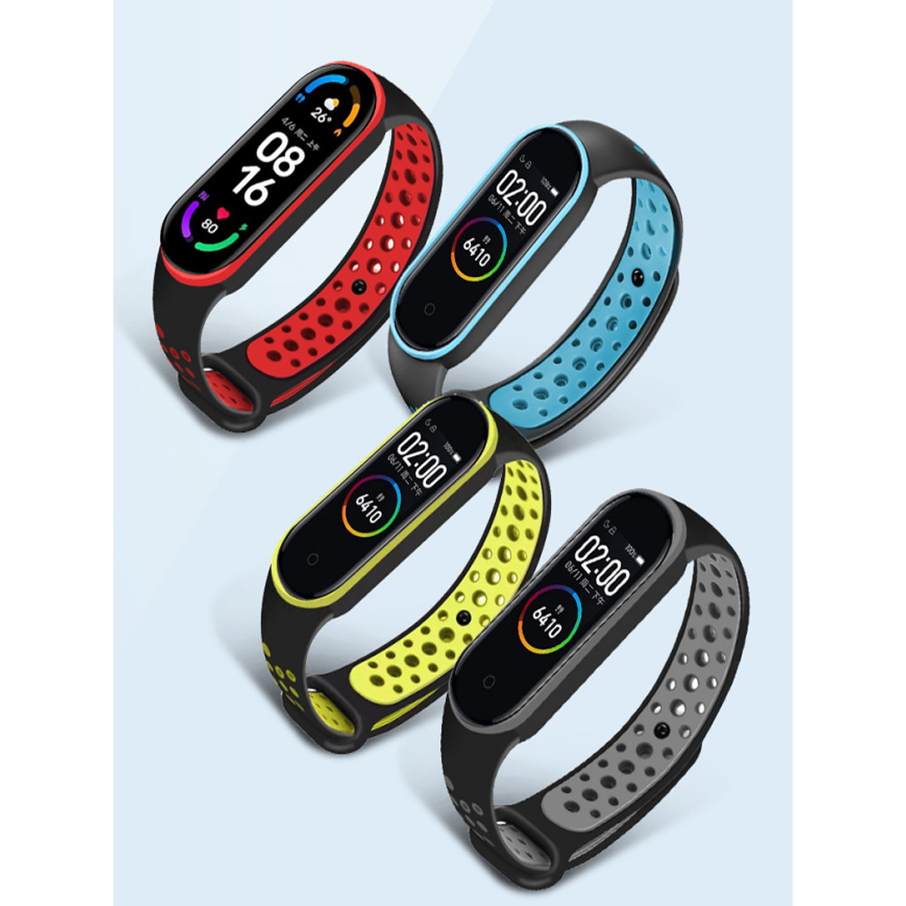 

Sport Watchband For Xiaomi Mi Band 7 NFC smartwatch Correa miband7 Silicone Air-Hole Wrist bracelet on Mi band 6 5 4 3 7 8 strap