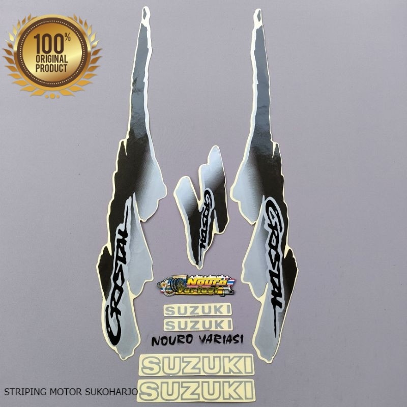 (ORI) Striping Suzuki crystal tune abu  kualitas original pabrik