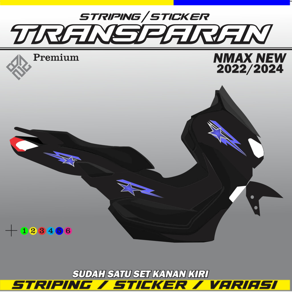 Sticker Transparan UV NMAX 155 New VVA Simple List NMAX 2020 2021 2022 2023 Murah Striping Custom Wa